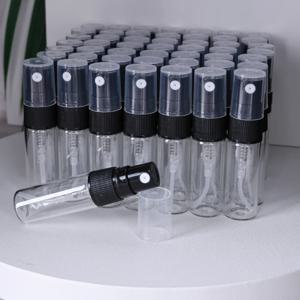 50개/배치 3ml 고품질 투명 유리 향수병 초미세 미스트 보습 스프레이병 미니 코롱 향수병