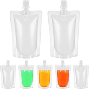 50X 100X 플라스틱 스파우트 백 30/50/100/150/200/300/500ml 스탠드업 액체 음료 우유 주스 와인 파우치 캡 포함 빈 100개