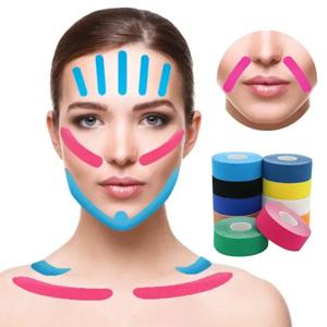 얼굴 V 라인 목 눈 리프팅 테이프 주름 제거제 스티커 페이셜 스킨 케어 도구 Bandagem Elastica 2.5CM * 5M 용 운동 요법 테이프