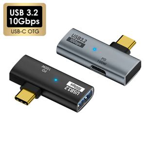 10Gbps 데이터 100W PD 충전 USB 3.1 Gen 2 전화 노트북 알루미늄 OTG 허브 어댑터 15 Pro/Max Macbook 용 1 in 2 out 변환기