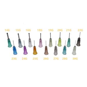 직선 정밀 액체 주사기 디스펜서 바늘 스테인레스 스틸 튜브 무딘 바늘 50 개/가방 14g 15g 16g 18g 19g 20g 21g 30g