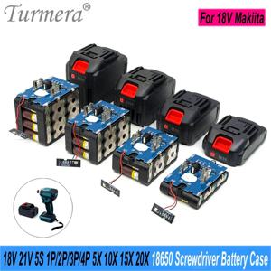Turmera 스크루드라이버 배터리 케이스, 전기 드릴 교체용 니켈 용접, 18V, 21V, 5X, 10X, 15X, 20X, 18650 거치대, 5S, 50A, Max.100A, BMS