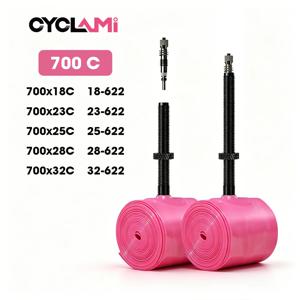CYCLAMI 고품질 TPU 자전거 이너 튜브 700C x 18 23 25 28 30 32 로드 자전거 TPU 소재 타이어 65mm 프랑스식 금속 밸브 스템