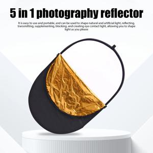 스튜디오 사진을위한 5 in 1 사진 반사판 보드 60x90cm 야외 사진 스튜디오 라이브 조명 키트 사진 액세서리