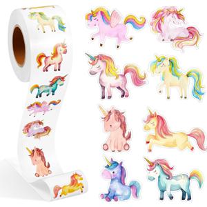 100-500pcs 만화 동물 유니콘 스티커 어린이 보상 스티커 선물 장식 라벨 격려 학생 편지지 스티커