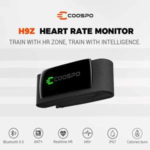 COOSPO H9Z 충전식 심박수 모니터 가슴 스트랩, HRM 센서, 블루투스 5.0 ANT + IP67 방수, 가민, 와후, 즈위프트용