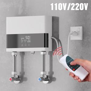 110V 220V 인스턴트 온수기 욕실 주방 벽 마운트 전기 온수기 원격 제어와 LCD 온도 디스플레이