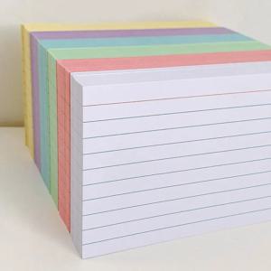 50장 컬러 인덱스 카드 휴대용 가로줄 노트패드 다채로운 학습 플래시 카드 DIY 메모 패드 창의적인 포켓 종이