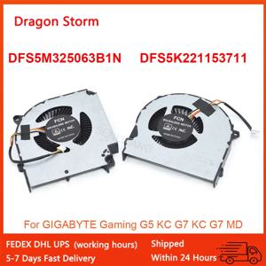 기가바이트 게임용 노트북 CPU 선풍기, G5 KC G7 KC G7 MD 5V 0.5A, 4 와이어 GPU 냉각, DFS5M325063B1N DFS5K221153711, 신제품
