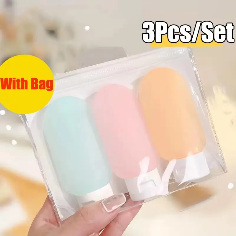 3/4Pcs 30/60/100ml 부드러운 실리콘 리필 용 병 세트 로션 샴푸 짜기 튜브 여행 컨테이너 빈 병 뷰티 메이크업
