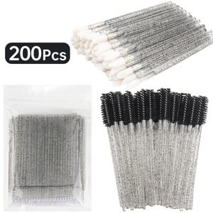 200 Pcs 속눈썹 연장 메이크업 세트 특수 속눈썹 제거 마이크로 브러시 Lipline 브러쉬 여성용 속눈썹 메이크업 도구
