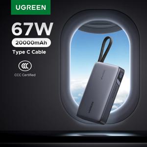 【CCC 인증】UGREEN 67W 20000mAh 보조 배터리 내장형 Type-C 케이블 PD 65W 노트북 충전기(샤오미 67W 외장 배터리용)