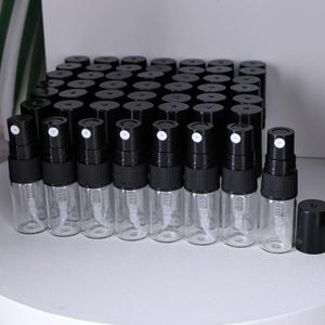 50개/배치 2ml 투명 유리 향수 서브병 샘플 체험팩 에센셜 오일 향수 용기 휴대용