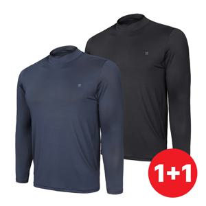 1+1 쿨텍스 남성 냉감 반목 반폴라 긴팔 티셔츠(SI4OP2LT059M)