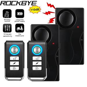 Rockbye 무선 진동 경보, 리모컨 자전거 보안 센서 시스템 포함, 도난 방지 자전거 오토바이 경보, 110 dB