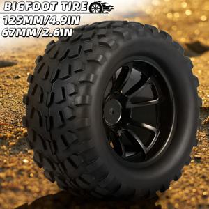 빅 풋 타이어 12mm 육각 허브 RC 트럭 타이어 및 휠 1/10 Traxxas Rustler Stampede Hoss 4x4용 폼 인서트가 있는 2.8 타이어