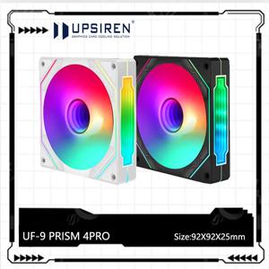 UPSIREN UF-9 프리즘 4 프로 컴퓨터 섀시 선풍기, 92mm ARGB 4 핀 PWM 저소음 냉각 선풍기, 12V 대용량 풍량