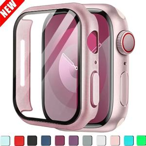 Apple Watch 케이스 용 유리 + 커버 Apple Watch 액세서리 용 40mm 44mm 38mm 42mm 범퍼 화면 보호기 9 8 7 6 5 4 3 41mm 45mm
