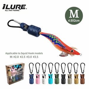 새로운 9Pcs M 오징어 지그 미끼 보호기 키트 Webfoot Octopus Egi 후크 커버 오징어 우산 루어 캡 (Carabiner Sea Tackle 포함)