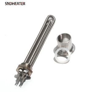 SNDHEATER 12V 24V 36V 48V 수중 히터 저전압 G1 1/4인치 DN25 1인치 나사산 유도 가열 튜브 304SUS 300W-1.5KW