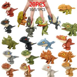 20-1PCS 손가락 공룡 까다로운 티라노사우루스 손가락으로 물고 공룡 움직일 수있는 관절 손 인형 소품 디노 장난감 어린이 선물 용품