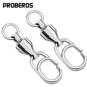 10Pcs 낚시 커넥터 롤링 회전 스냅 스테인레스 스틸 회전 볼 베어링 빠른 스냅 클립 낚시 미끼 커넥터 태클