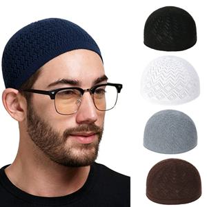 새로운 비니 모자 터키 이슬람 남성 여성 이슬람 Kufi Taqiya Takke Peci 해골 모자기도 사우디 아라비아 블랙 화이트 그레이 니트