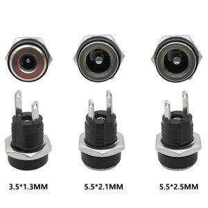 10/50개 DC022B 5.5 X 2.1mm DC 전원 잭 공급 소켓 3.5X1.3 DC 여성형 패널 장착 커넥터 플러그 어댑터 5.5*2.5MM 2핀