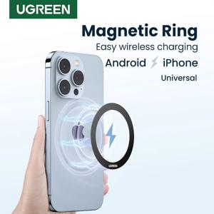 UGREEN 마그네틱 금속 링, 맥세이프 아이폰 15, 14, 13 프로, 안드로이드 폰 플레이트 스티커 링, 맥세이프 무선 충전기 스탠드