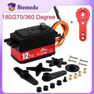 12KG 디지털 서보 TD-9512MG 반금속 4.8v-7.4v 스티어링 기어 180/270/360 학위 RC 자동차 1:8 1:10 드리프트 카 플랫 러너