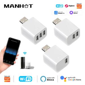 투야 와이파이/지그비 스마트 마이크로 1 2 3 USB 어댑터 스위치 5V 미니 USB 전원 어댑터 플러그 (알렉사, 구글, 얀덱스, 앨리스용)