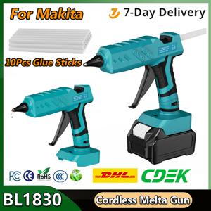 Makita BL1830 18V 배터리 리튬 이온 BL1815 BL1840 BL1850 용 Turpow 무선 핫 멜타 건 접착제 스틱이있는 전동 공구 액세서리