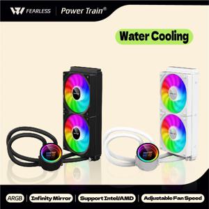 파워 트레인 DL-240A 수냉식 라디에이터 흰색/검정색 ARGB 올인원 5V 3PIN ARGB 팬 CPU 액체 냉각기