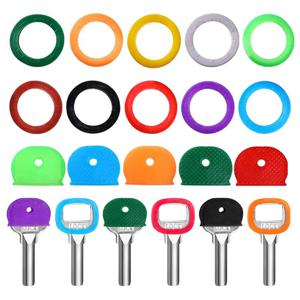 10-32 개/몫 모듬 색상 부드러운 PVC 다채로운 키 상단 커버 헤드/캡/태그/ID 마커 혼합 토퍼 열쇠 고리 액세서리
