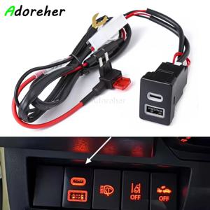 차량용 고속 충전기 QC3.0 USB C타입 인터페이스 어댑터, 충전 인터페이스 소켓 어댑터, 스즈키 짐니 2019-2023