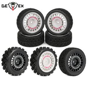 RC 랠리 타이어, 로드 타이어 휠에 접착식, Tamiya TT02 TT-01 XV01 PTG-2 DF-03 WR8 레이싱 카 업그레이드, 12mm 육각, 4 개