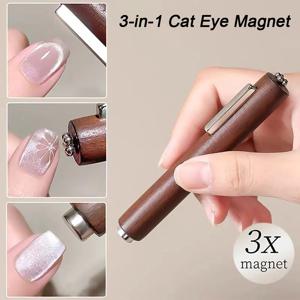 3-in-1 다기능 자기 고양이 눈 네일 마그네틱 스틱 130mm 슈퍼 강한 젤 폴란드어 자석 펜 대형 실린더 마그네틱