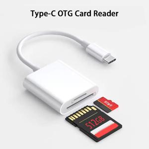 USB-C 카드 리더, USB C에서 SD 카드 OTG SD/TF 메모리 컨버터, 아이패드 프로, 맥북 및 기타 태블릿용, 2 in 1