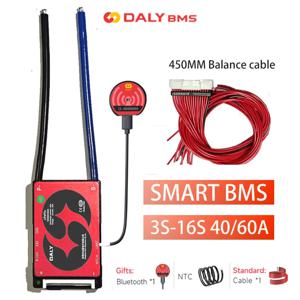 Daly BMS Smart BMS 4S 6S 7S 8S 16S 12V 24V 48V 40A 60A Lifepo4 리튬 이온 배터리 3.7V 3.2V BMS 태양광 인버터 블루투스 100Ah 150Ah