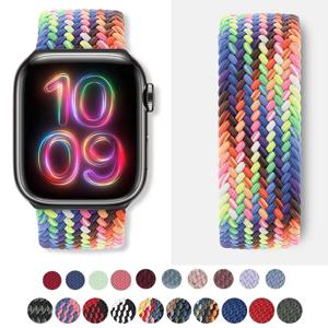 Apple 시계 시리즈 용 밴드 10 46mm 42mm 9 7 8 5 SE 6 44mm 45mm 40mm 38 41mm 울트라 49mm 팔찌 correa 땋은 솔로 루프 스트랩