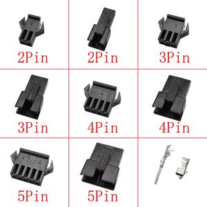 SM 2.54mm 피치 JST SM 암 및 수 블랙 플라스틱 하우징 와이어 커넥터, JST SM2.54 플러그 쉘 크림프 터미널, 2 핀, 3 핀, 4/5 핀