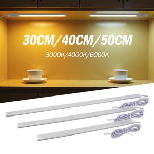 DC12V 언더 캐비닛 센서 LED 라이트 바 30CM 40CM 50CM 가구 테이블 주방 조명 핸드 스윕 모션 터치 디머 램프