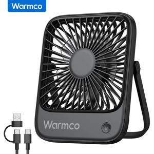 Warmco 미니 USB 데스크 팬 휴대용 USB-C 데스크탑 냉각 팬 3단 속도 조절 가능 180 °   가정용 회전 저소음 소형 개인용 선풍기