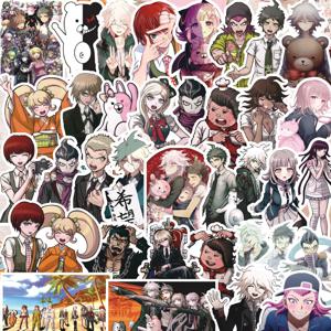 60/80Pcs Danganronpa 매혹적인 애니메이션 커팅 북 스티커 일일 필수품 표현 가방 장식 휴대 전화 케이스 스케이트 보드 워터 컵 낙서 데칼