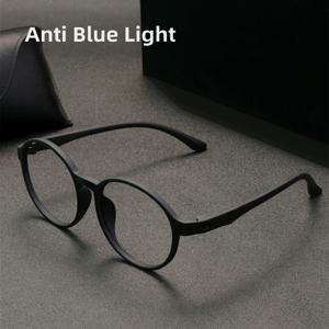 Ultraligh 패션 유연한 나사 없음 TR90 안경 빅 사이즈 레트로 라운드 광학 안티 블루 라이트 남성 여성 안경 프레임 66016