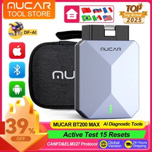 MUCAR BT200 MAX 진단 도구 모든 시스템 AI OBD2 스캐너 평생 무료 업데이트 CAN FD 양방향 Mucar 진단 스캐너
