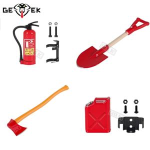 1/10 스케일 RC 자동차 장난감 금속 소화기 도끼 삽 제리캔 (SCX10 TRX4 TRX6 RGT86100 WLP D12 MN 99S ZP1001 호환)