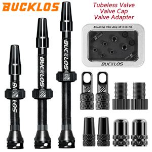 BUCKLOS 자전거 튜브리스 밸브 40/44/55/60/80/100MM 자전거 밸브 캡 자전거 밸브 어댑터 F/V-A/V 도로 자전거 Presta 밸브