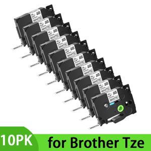 5/10PK 6/9/12/18/24mm Tze 적층 테이프 Brother Lable 프린터 PT-210D 라벨 메이커와 호환 가능 tze231 tze241 tz131 TZE251