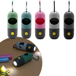 Led 라이트 개 똥 가방 디스펜서 분해성 폐기물 가방 야외 휴대용 애완 동물 쓰레기 봉투 개 고양이 청소 용품 액세서리